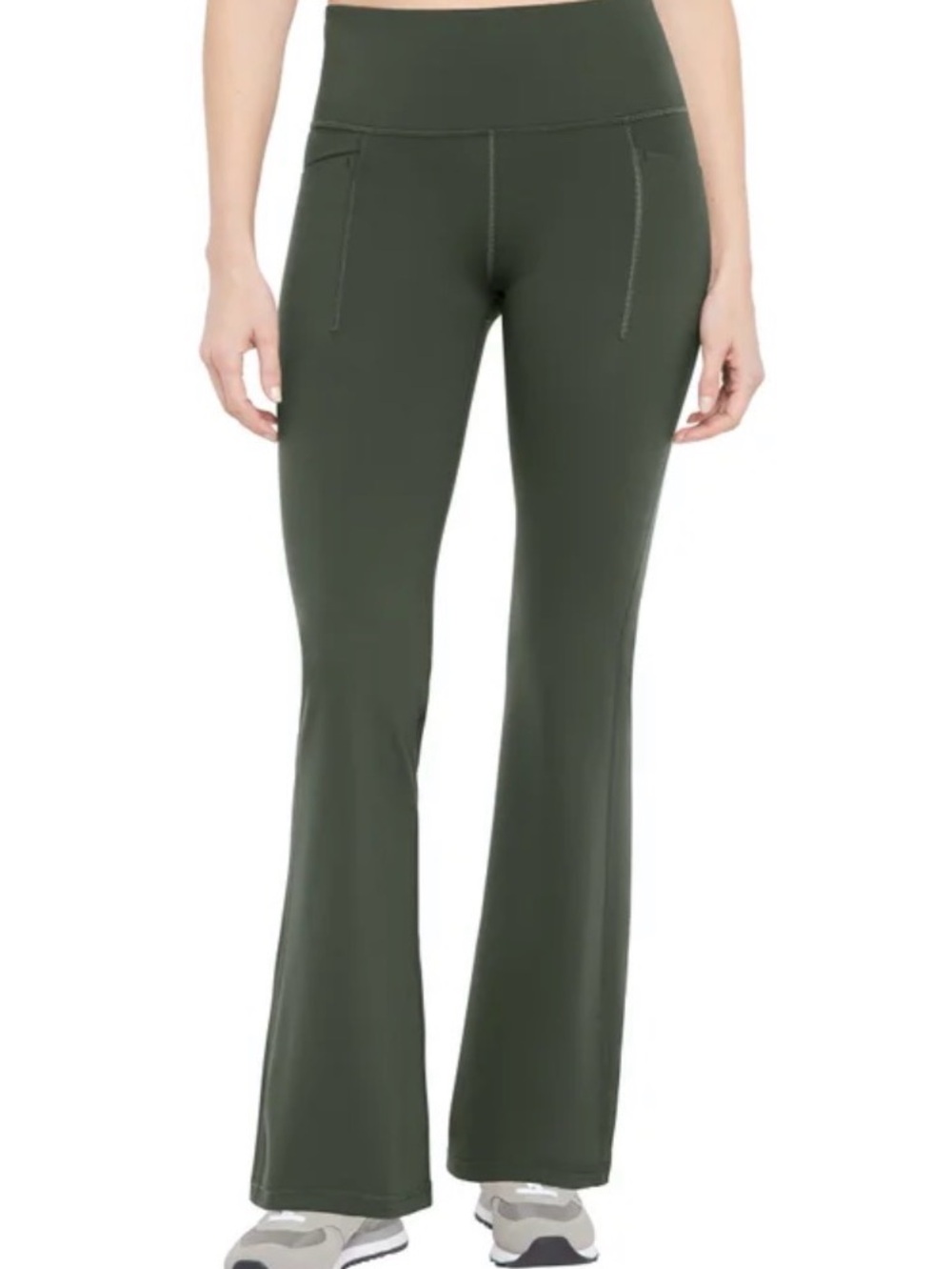 GAPFIT FLARED LEGGINGS WITH SIDE POCKETS - SMALL - GREEN